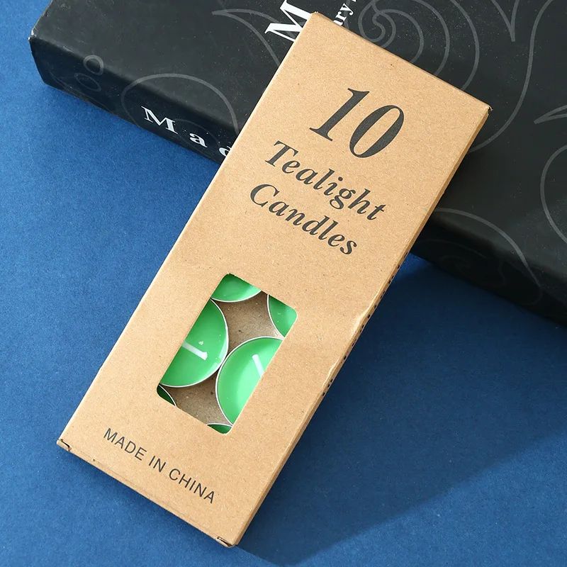 10 Pcs Round Aluminum Tea Candles Smokeless Odorless 14