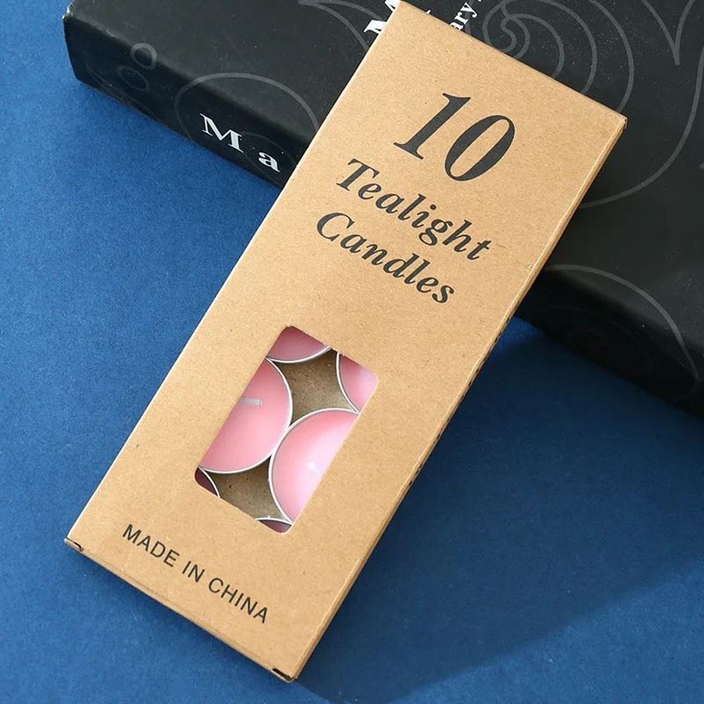 10 Pcs Round Aluminum Tea Candles Smokeless Odorless 15