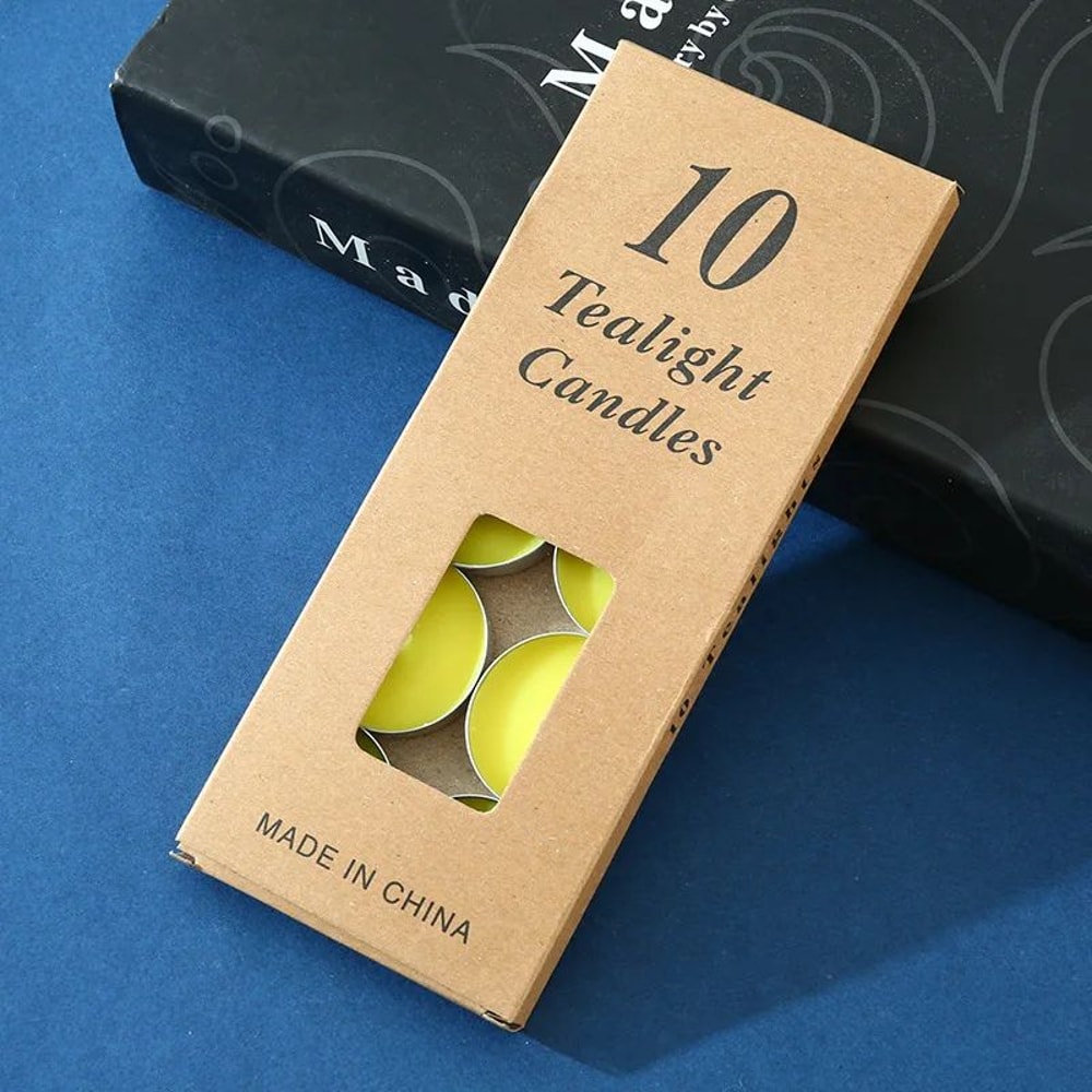 10 Pcs Round Aluminum Tea Candles Smokeless Odorless 16