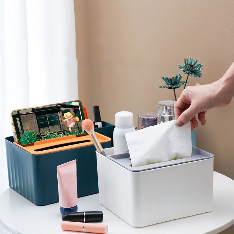6Section Desk Organizer With Tissue Box And Remote Holder 6