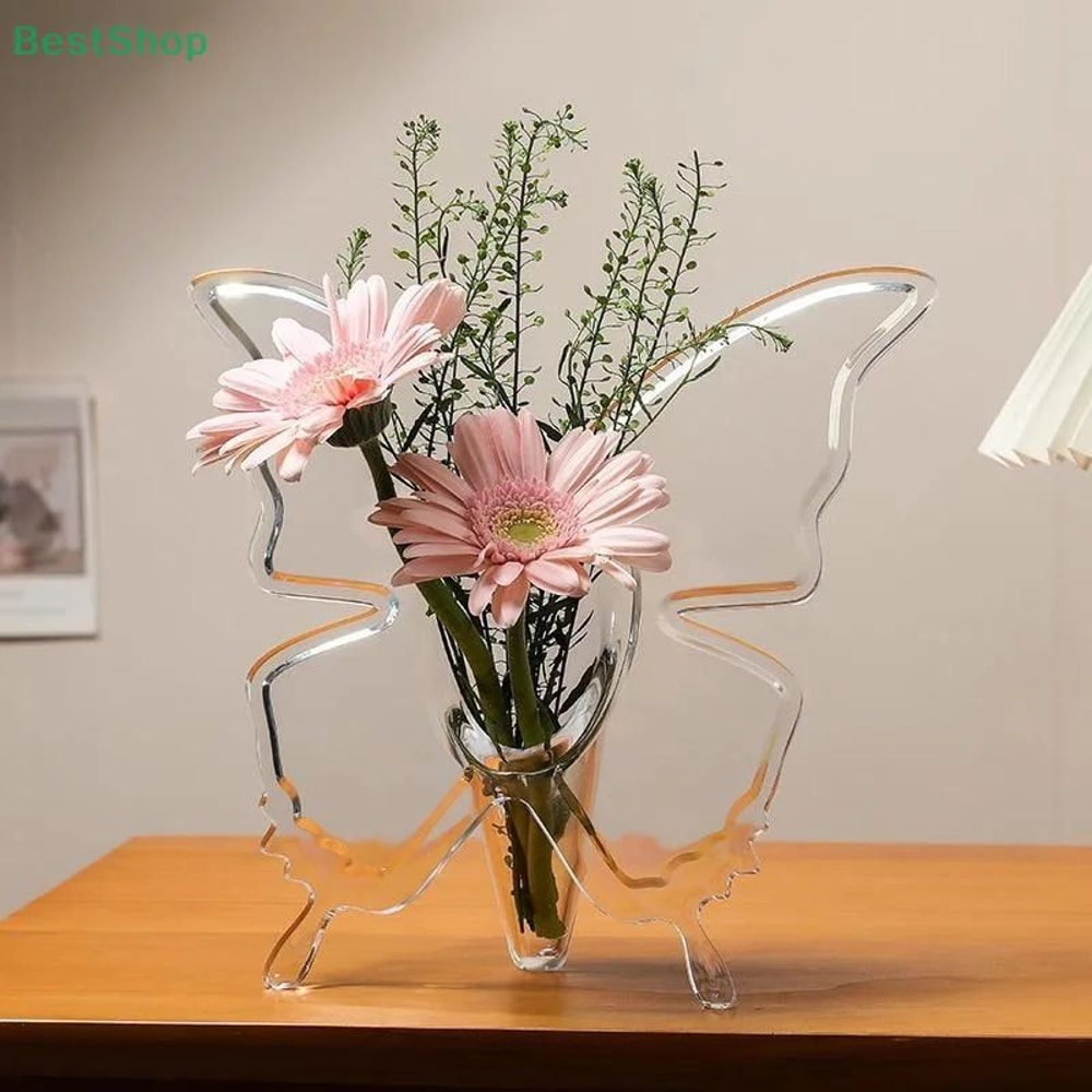 Transparent Acrylic Butterfly Photo Frame Vase For Flowers 1