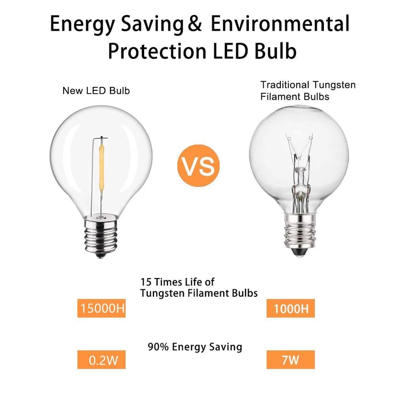 30 M G40 LED Outdoor String Lights 50 Bulbs 7