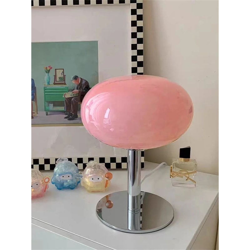 Medieval Cream Glass Lollipop Table Lamp 12