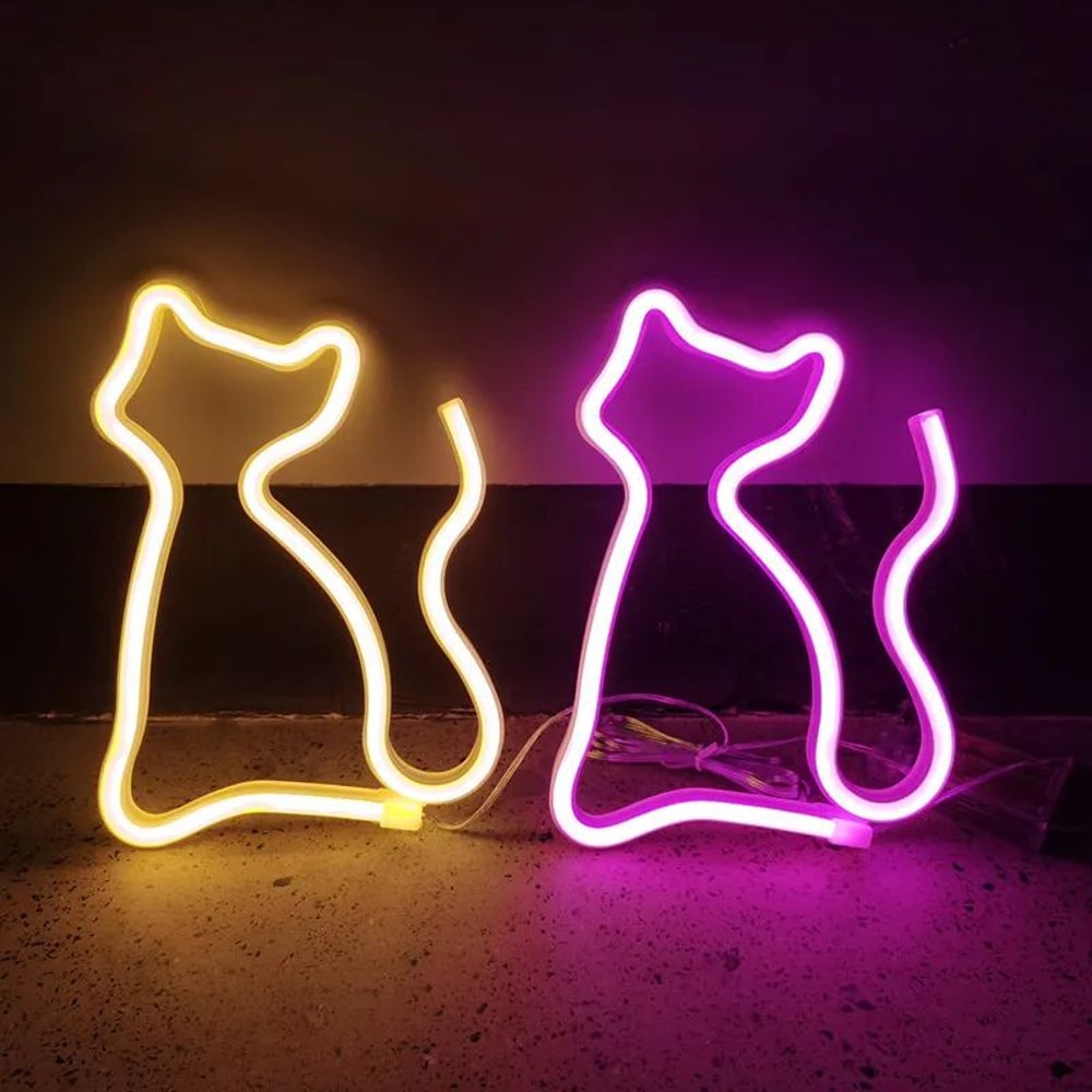LED Cat Neon Light Sign USB Battery LED Lamp 3