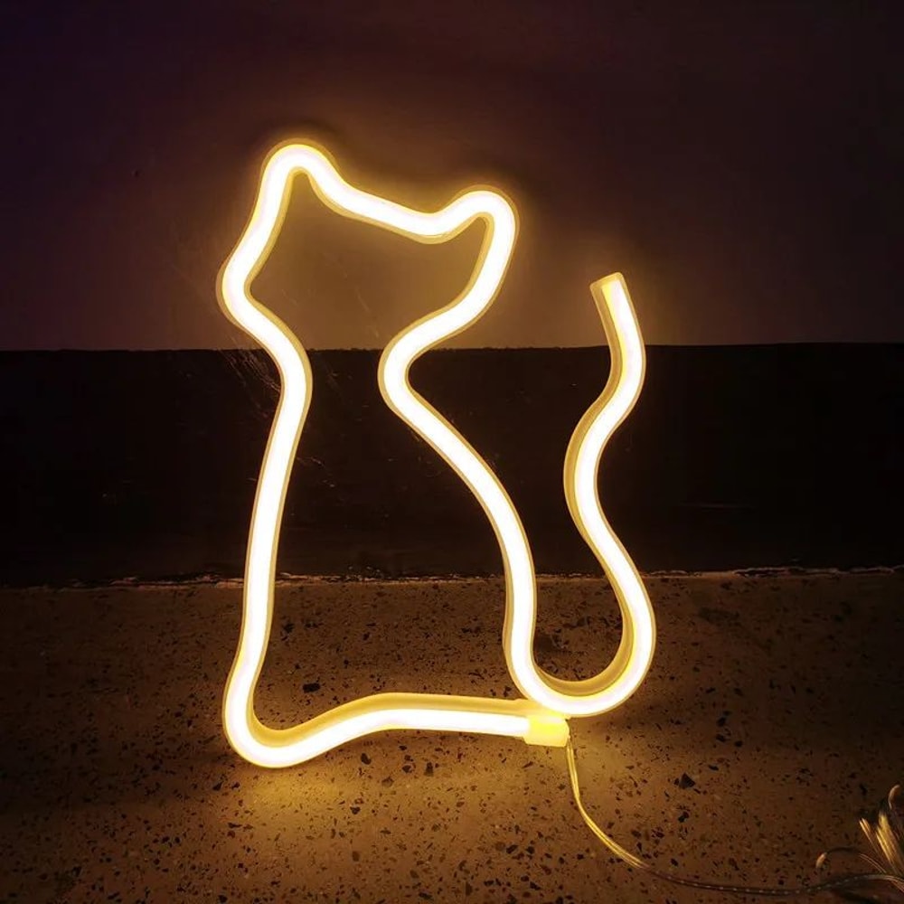 LED Cat Neon Light Sign USB Battery LED Lamp 10