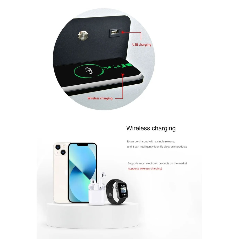 Nordic USB And Wireless Charging LED Wall Lamp 5 W 6