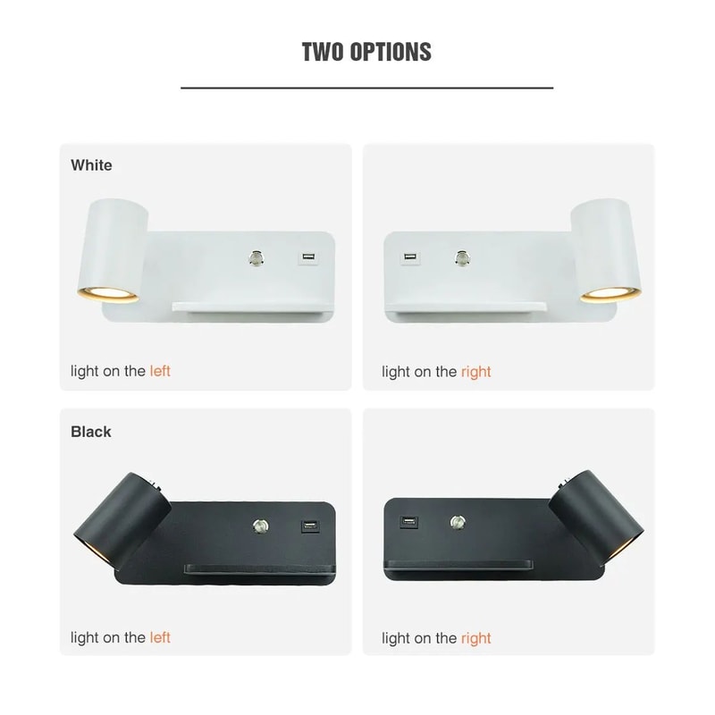 Nordic USB And Wireless Charging LED Wall Lamp 5 W 8