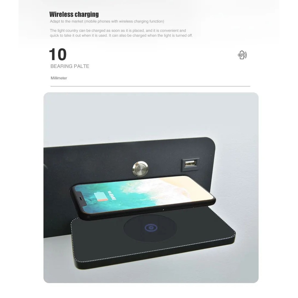 Nordic USB And Wireless Charging LED Wall Lamp 5 W 10