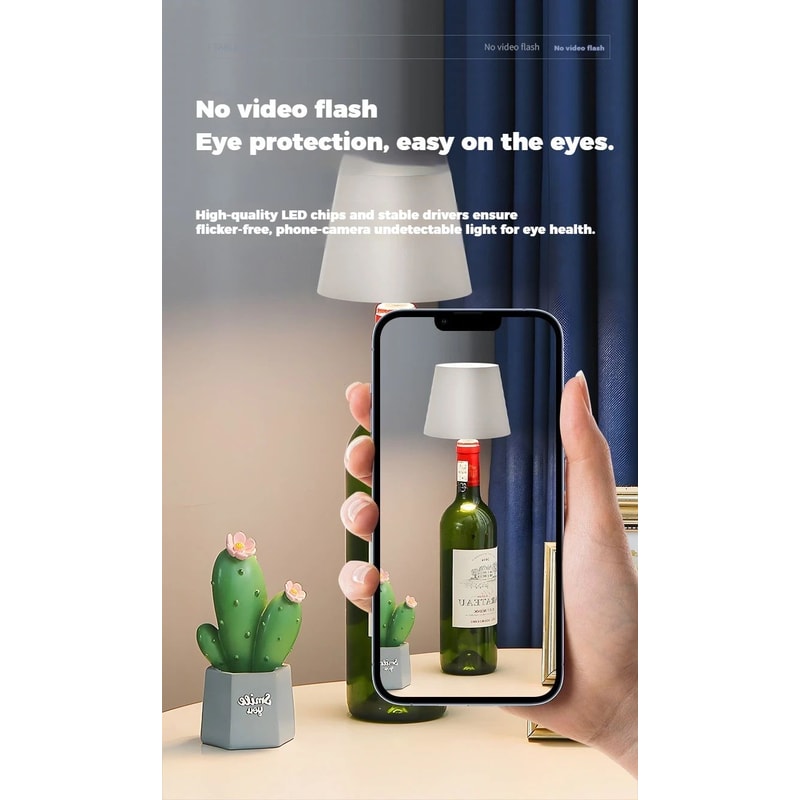 Portable RGB Rechargeable LED Bottle Lamp 7