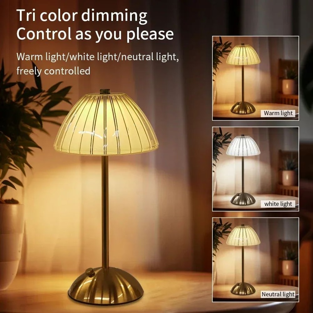 Crystal LED Rechargeable Touch Table Lamp 1