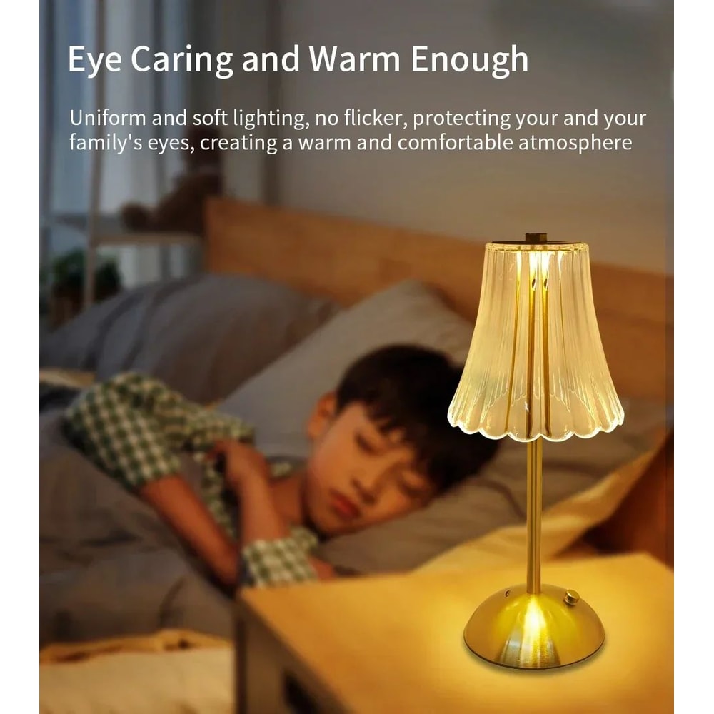 Crystal LED Rechargeable Touch Table Lamp 7