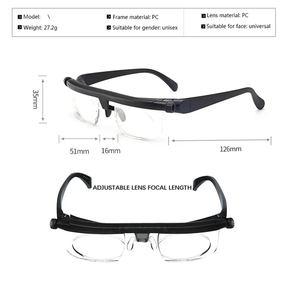 Adjustable Prescription Glasses for Multi-Distance Vision, Comfort, and Eye Clarity