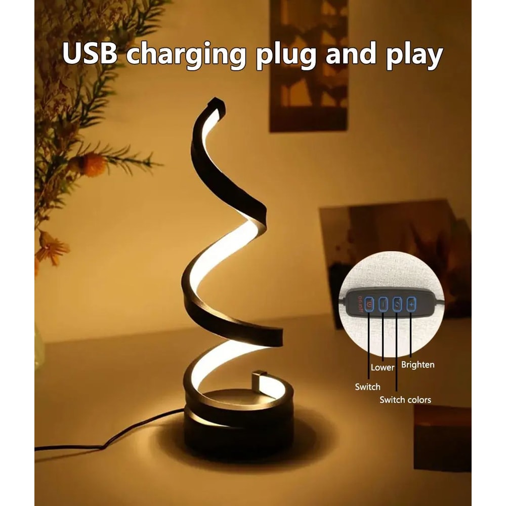 Modern Spiral Dimmable LED Table Lamp 7