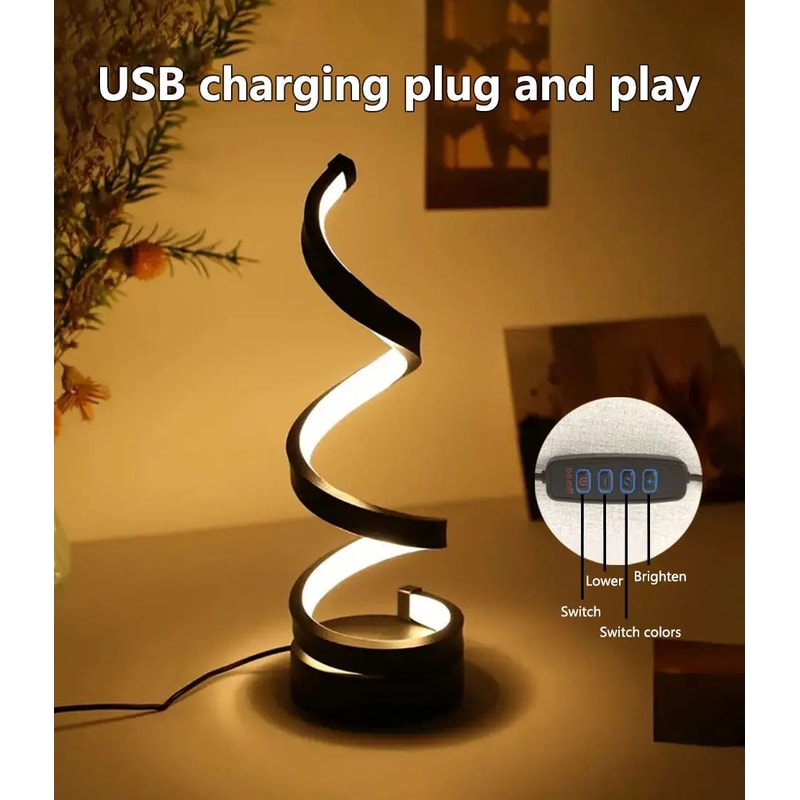 Modern Spiral Dimmable LED Table Lamp 7