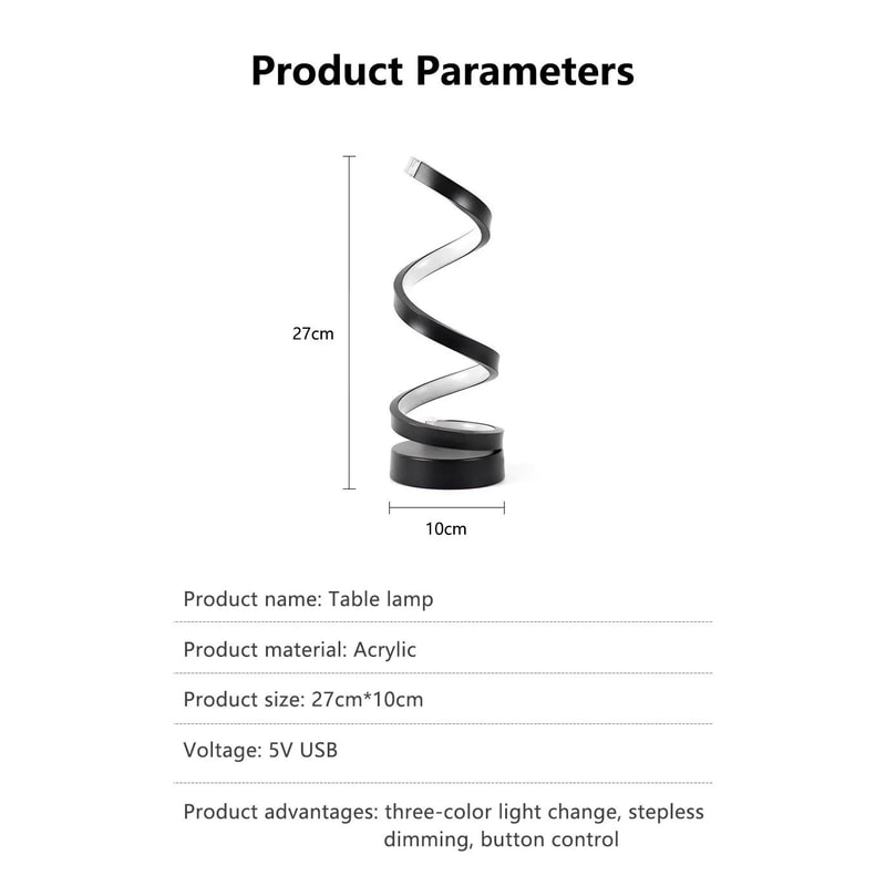 Modern Spiral Dimmable LED Table Lamp 12