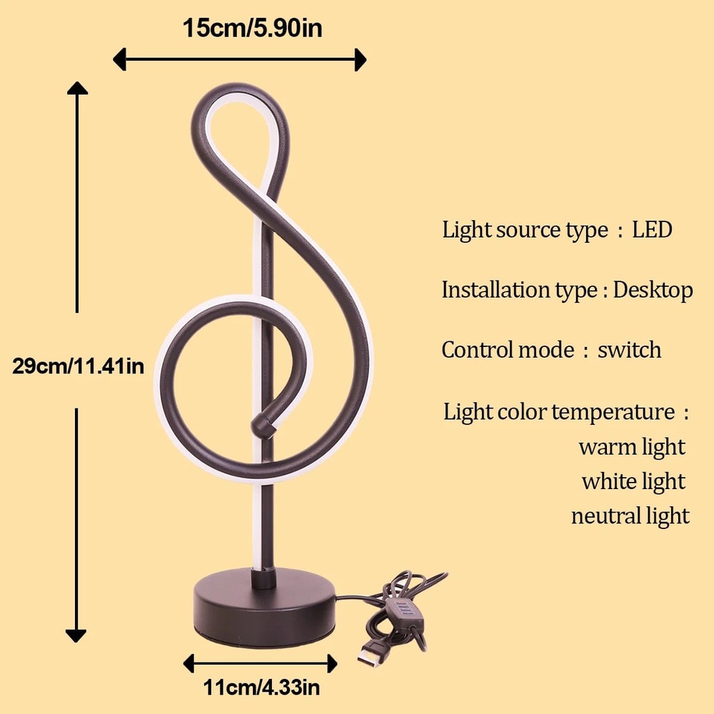 Musical Note LED Dimmable Table Lamp 5