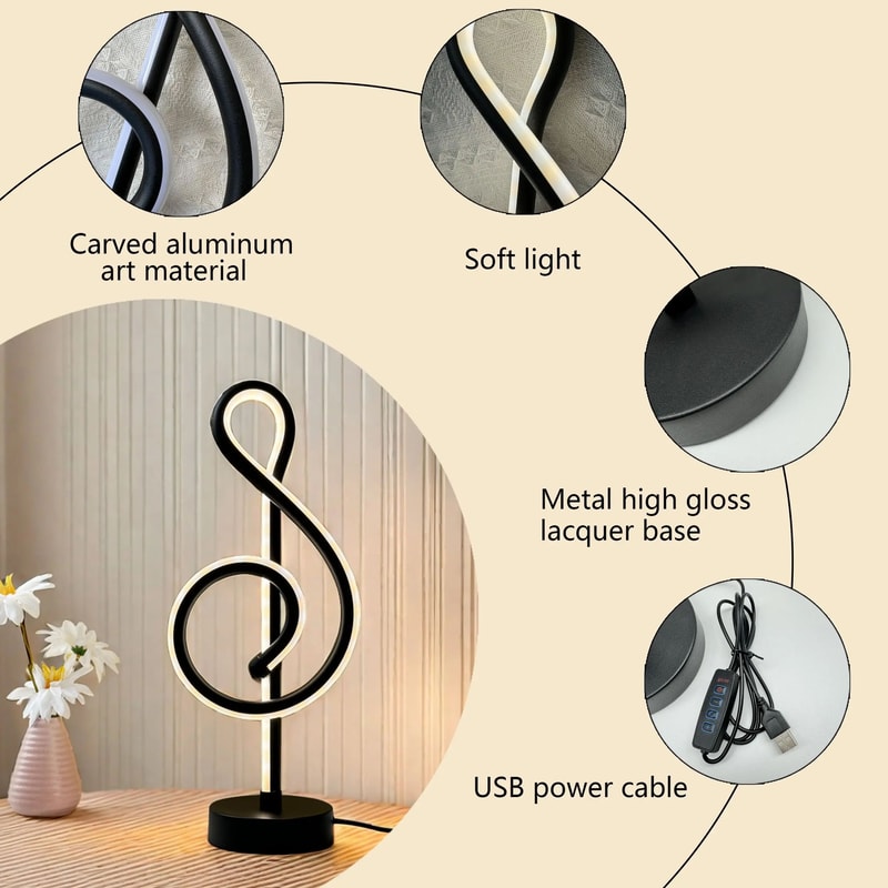 Musical Note LED Dimmable Table Lamp 6
