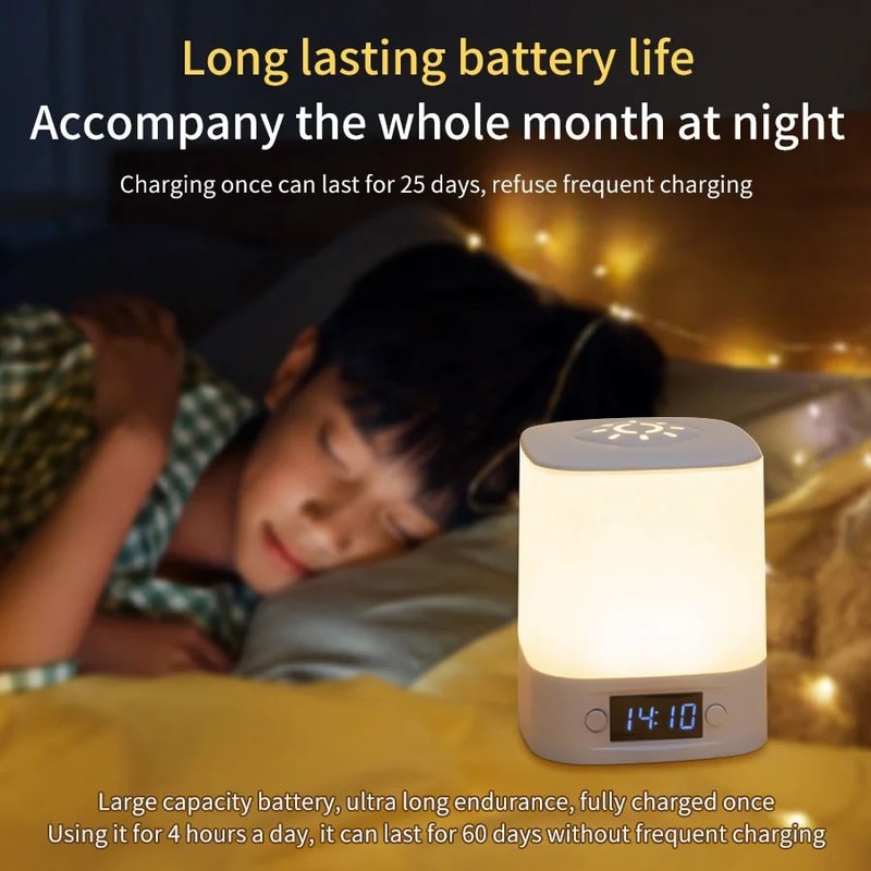 Rechargeable LED Night Lamp With Clock Display 4
