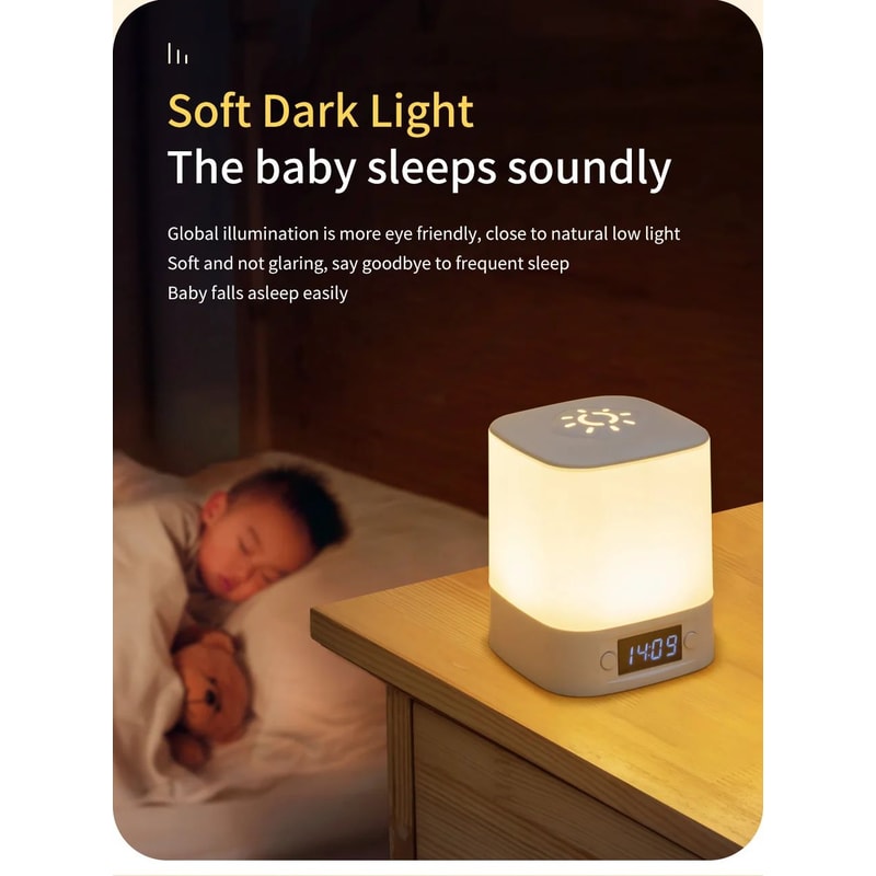 Rechargeable LED Night Lamp With Clock Display 7