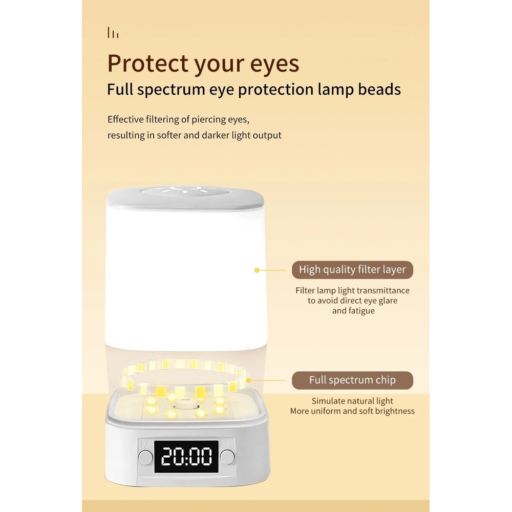 Rechargeable LED Night Lamp With Clock Display 8