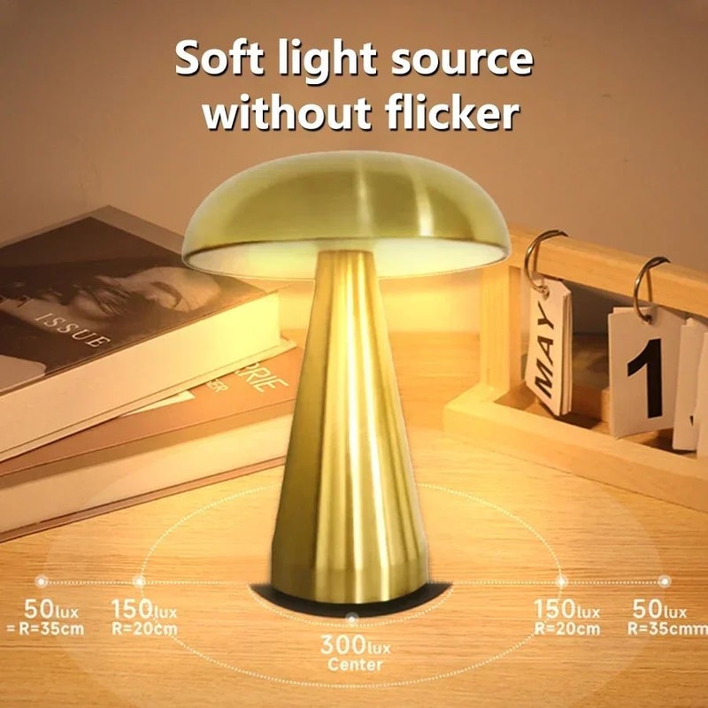 Rechargeable LED Mushroom Night Light Lamp 3