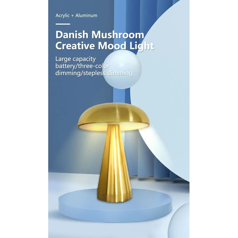 Rechargeable LED Mushroom Night Light Lamp 6