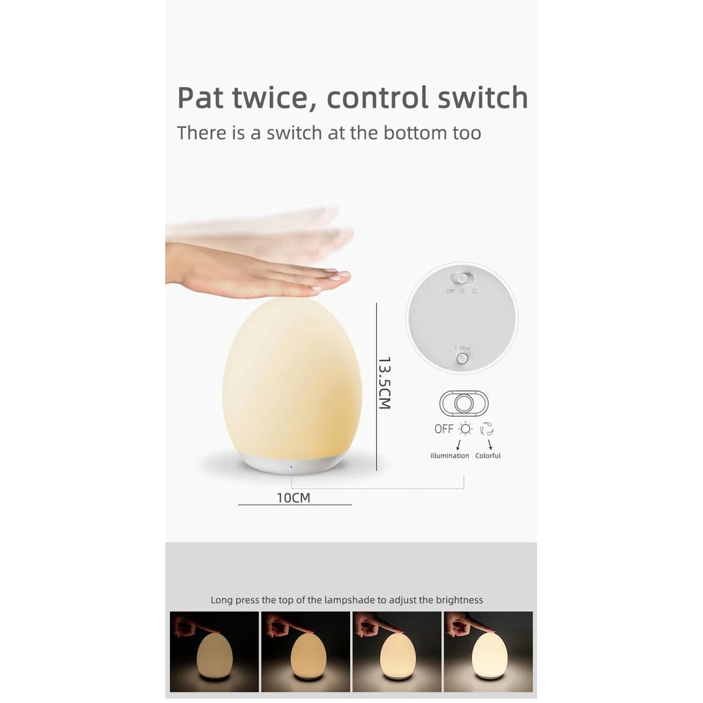 7Color RGB Rechargeable Touch Night Lamp 8