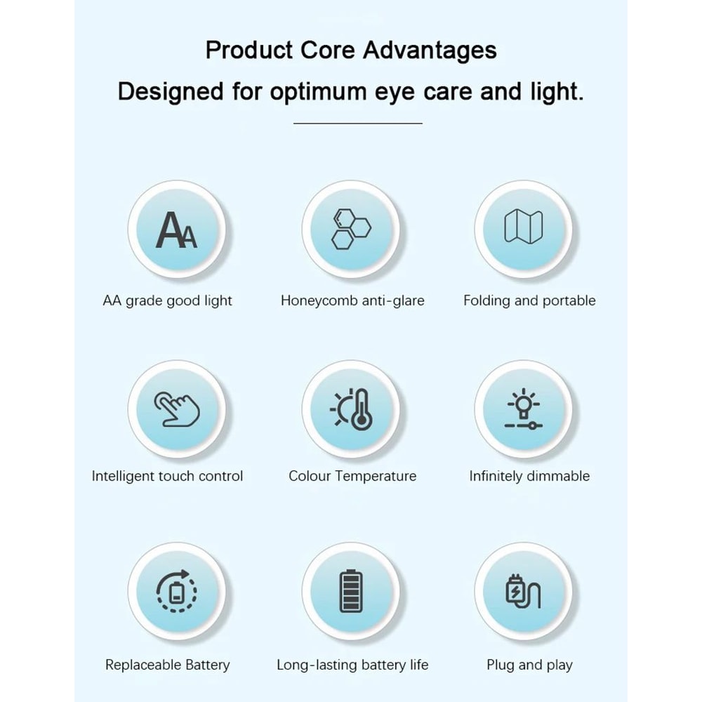Rechargeable Folding LED EyeProtector Desk Lamp 6