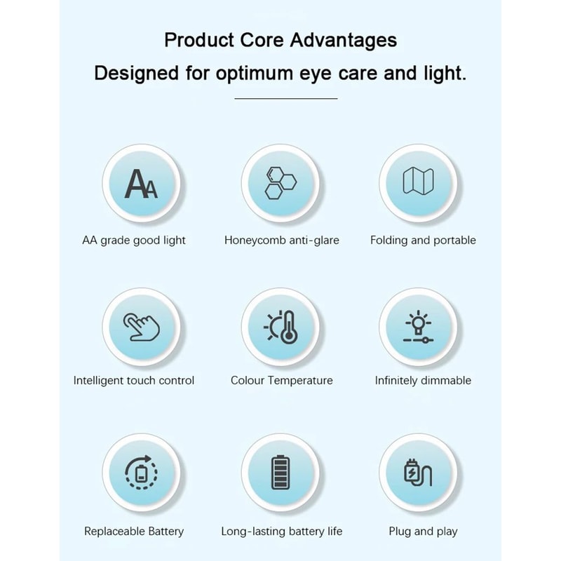 Rechargeable Folding LED EyeProtector Desk Lamp 6
