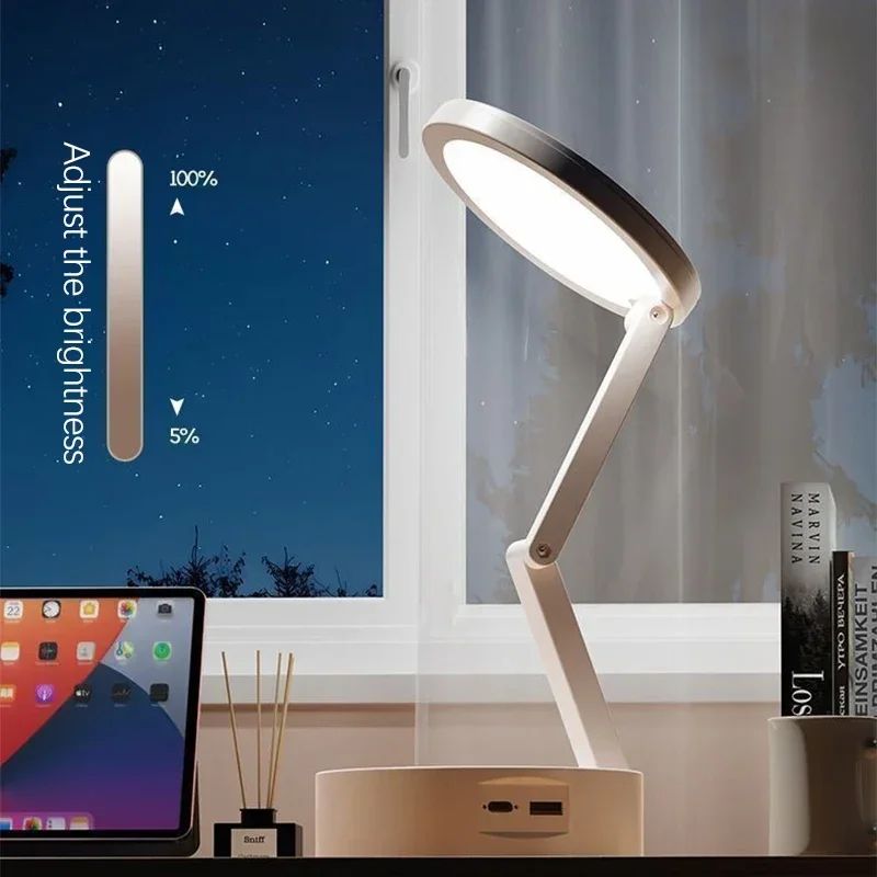 Rechargeable Foldable LED Desk Lamp With Clock 3