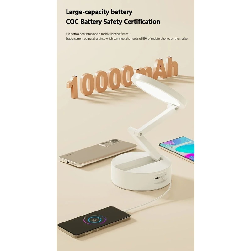 Rechargeable Foldable LED Desk Lamp With Clock 6