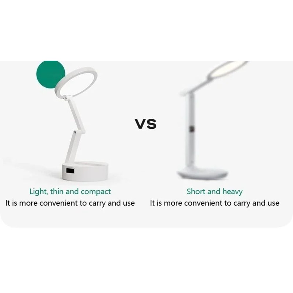 Rechargeable Foldable LED Desk Lamp With Clock 8