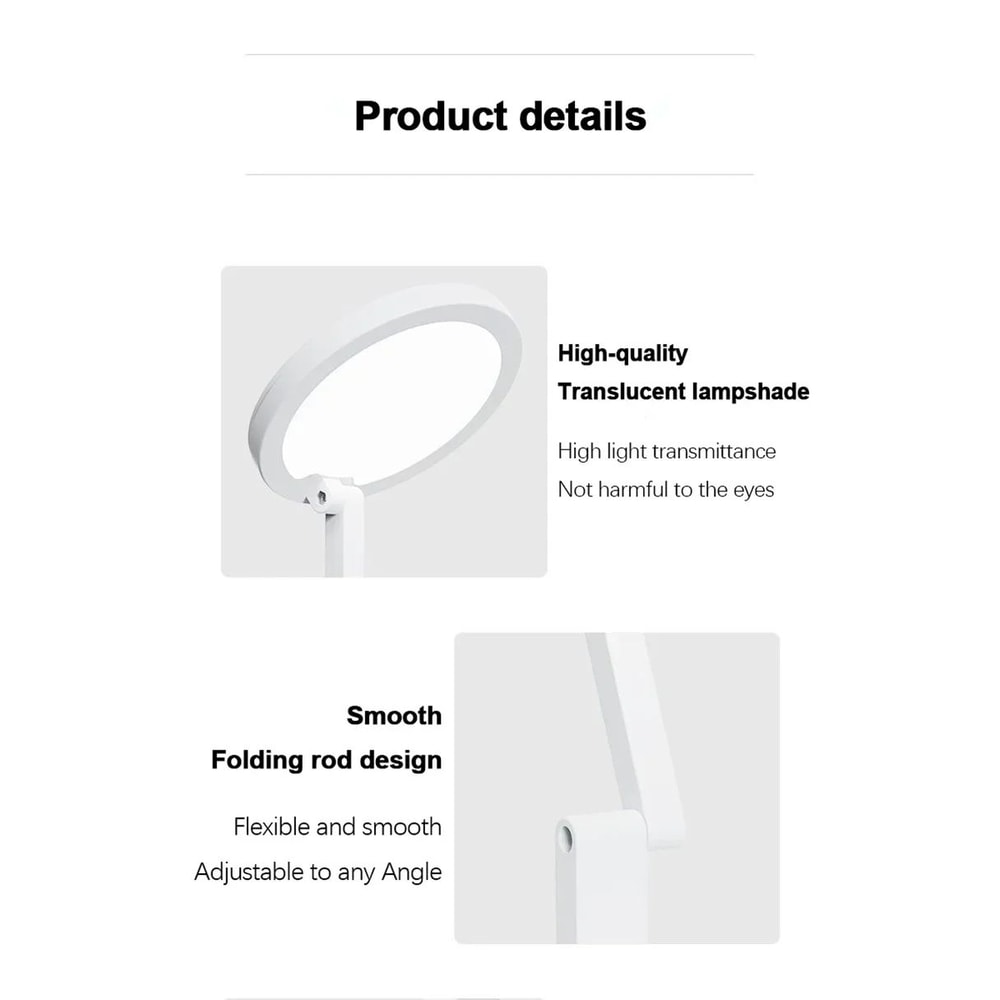 Rechargeable Foldable LED Desk Lamp With Clock 10