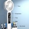 Rechargeable LED Desk Lamp With Fan And Clock Display 7