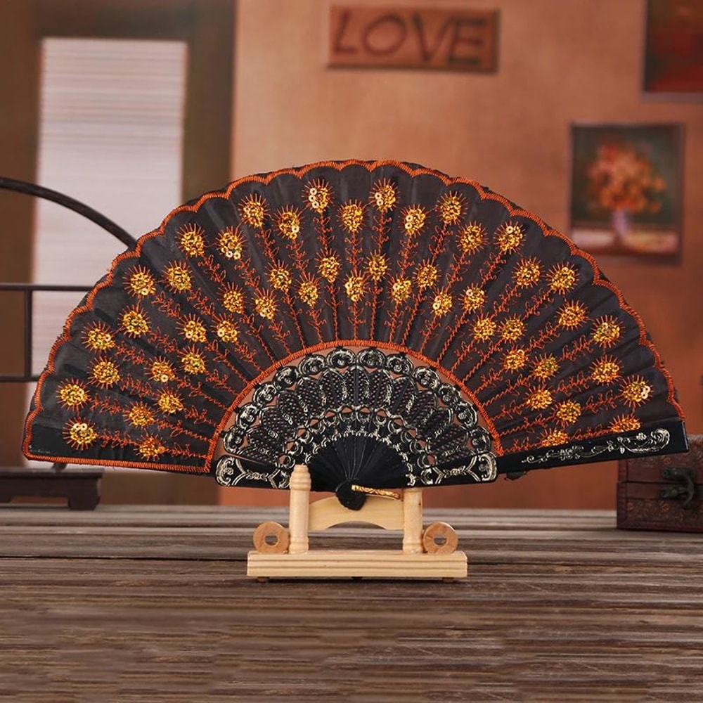 Chinese Style Embroidered Folding Hand Fan 6