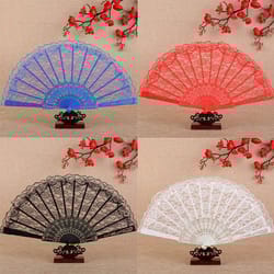victorian lace floral folding hand fan