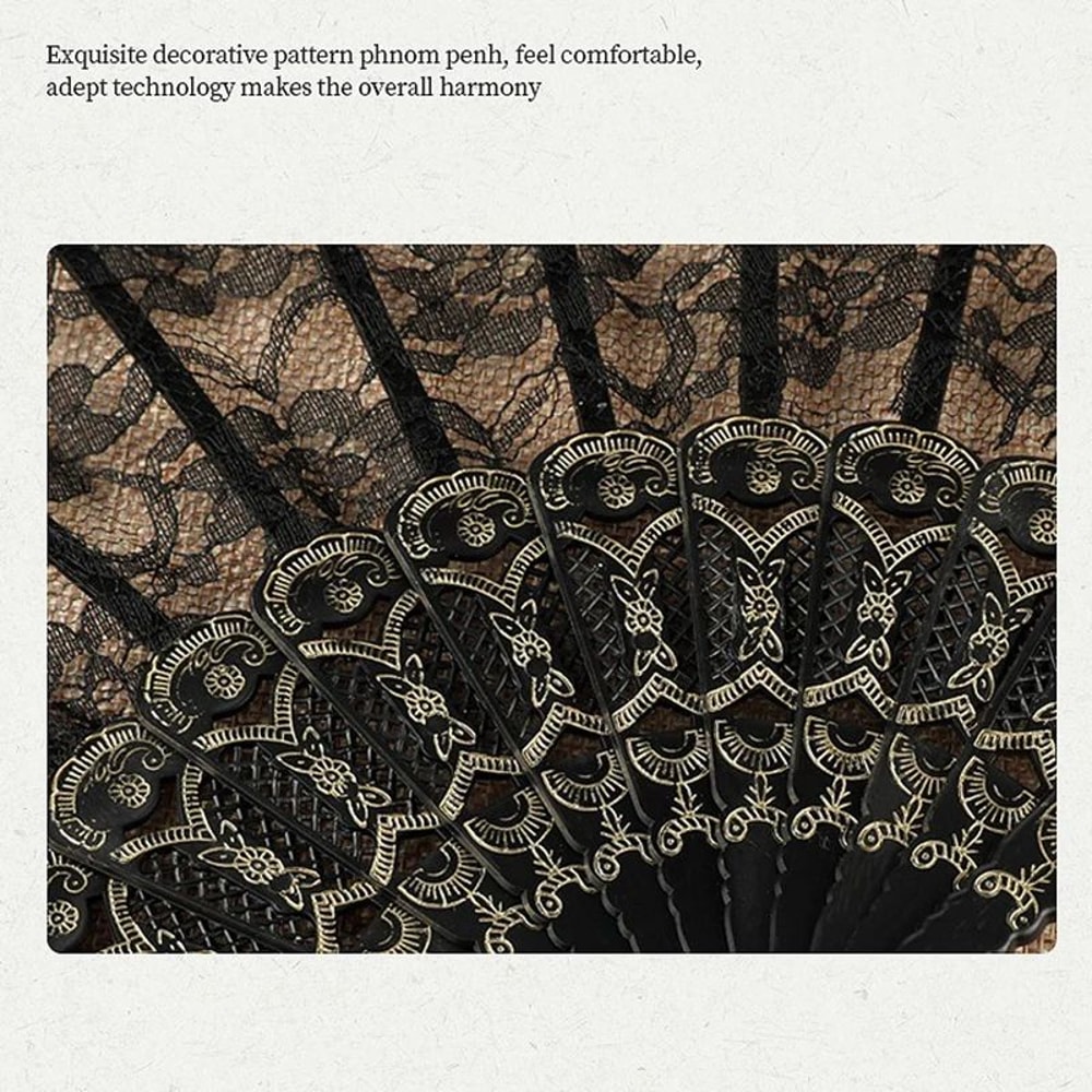 Victorian Lace Floral Folding Hand Fan 6