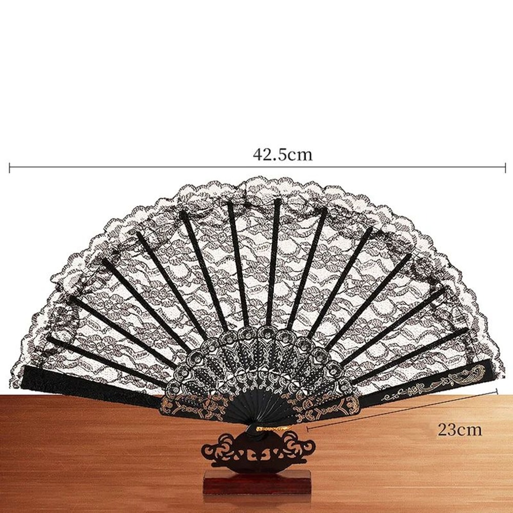 Victorian Lace Floral Folding Hand Fan 11