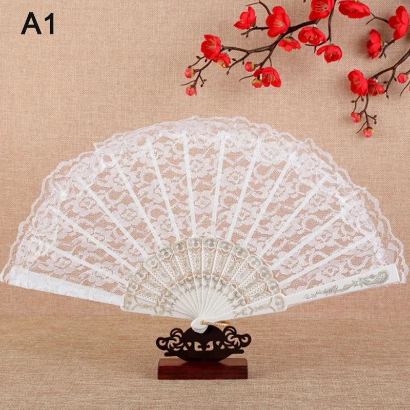 Victorian Lace Floral Folding Hand Fan 12