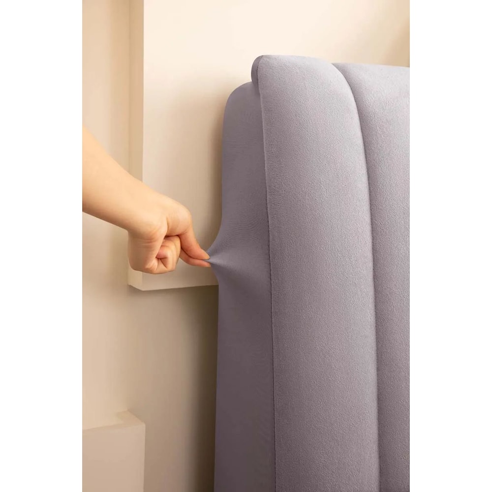 Luxury Velvet Quilted Headboard Cover 12