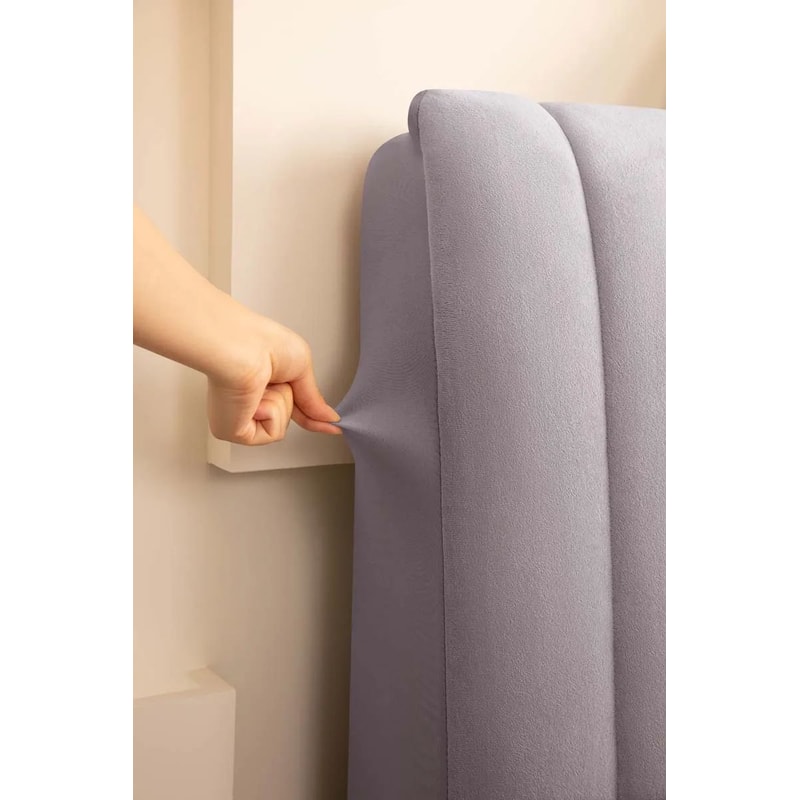 Luxury Velvet Quilted Headboard Cover 12