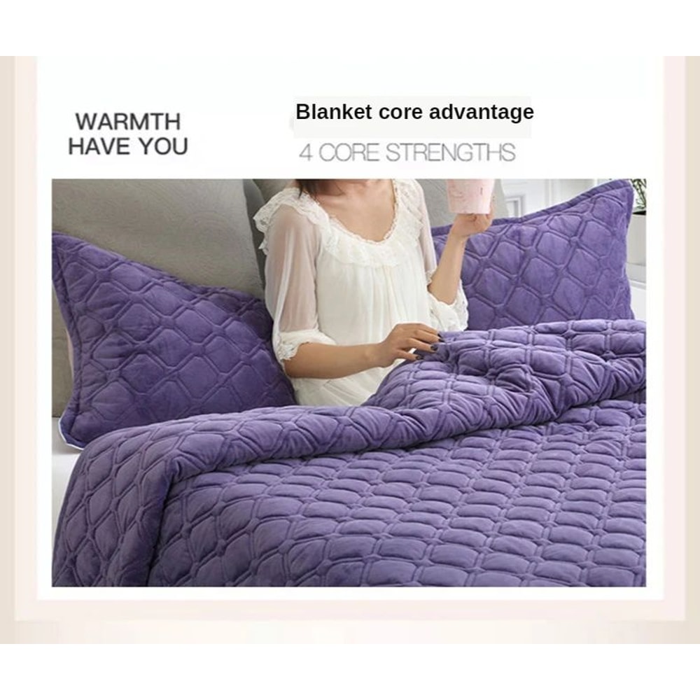 Soft Velvet Quilted Bedspread Blanket 270x230cm 5