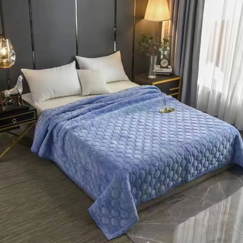 Soft Velvet Quilted Bedspread Blanket 270x230cm 8