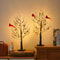 LED Vintage Glowing Tree With Cardinals And Red Berries 1