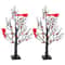 LED Vintage Glowing Tree With Cardinals And Red Berries 8
