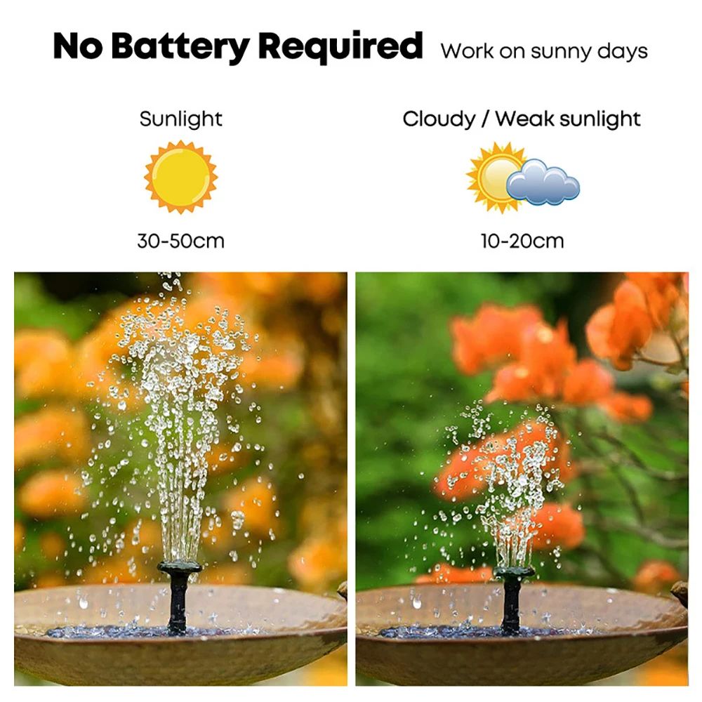 Solar Powered Mini Water Fountain For Garden 10