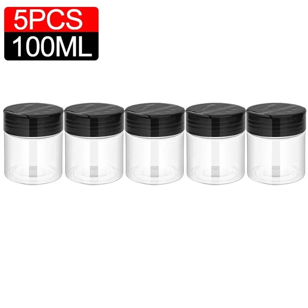 Clear Plastic Spice And Condiment Storage Jars 9