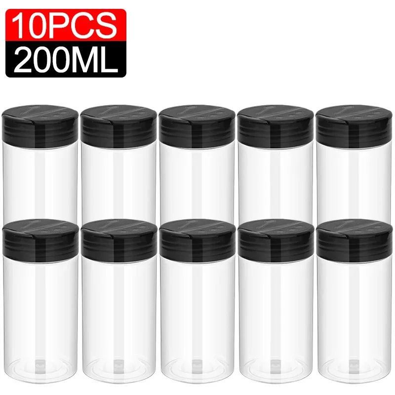 Clear Plastic Spice And Condiment Storage Jars 17