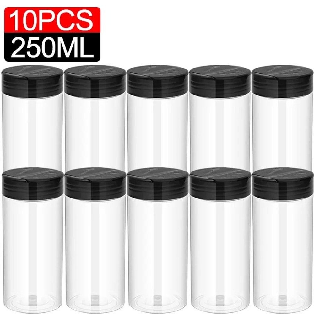 Clear Plastic Spice And Condiment Storage Jars 21