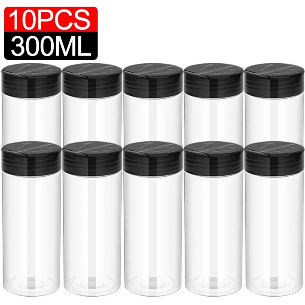 Clear Plastic Spice And Condiment Storage Jars 25